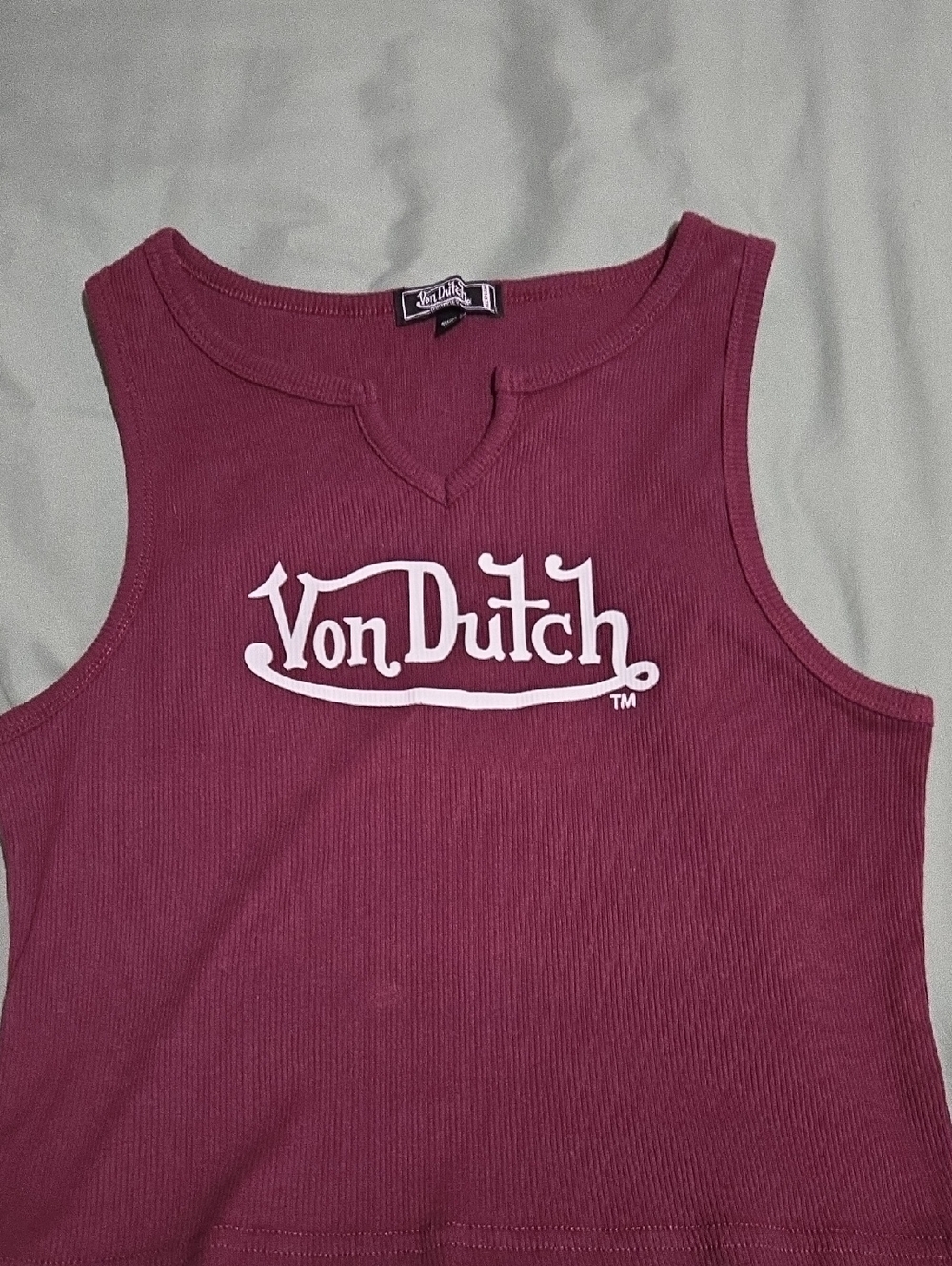 Von Dutch Burgundy, Crop Top NWOT